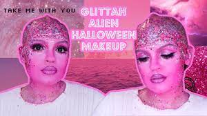 pink glittah alien makeup you