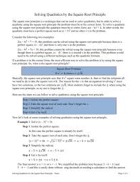 Notes For Solving Quadratics By The
