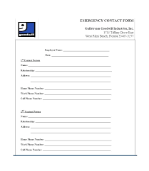 You Employee Contact Information Template Emergency Form Word