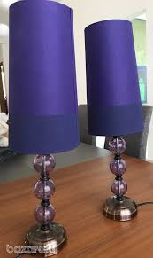 Pair Of 2 Modernist Hand Purple Glass
