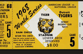 1968 detroit tigers world series ticket