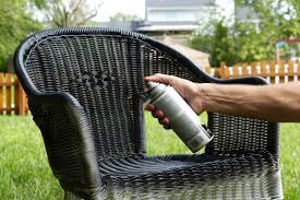 spray painting our wicker patio chairs