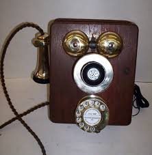original wood wall telephone with new