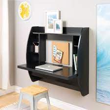 Prepac Black Floating Desk With Storage Black