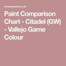 Paint Comparison Chart Citadel Gw Vallejo Game Colour