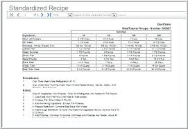Standardized Recipe Template Format Jonandtracy Co