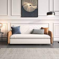 66 9 Sofa Bed Leath Aire Upholstered