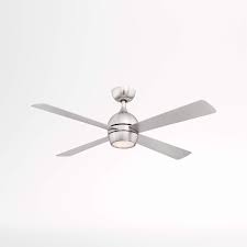 Fanimation Kwad 52 Brushed Nickel Ceiling Fan With Led Light Crate And Barrel