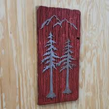 Metal Tree Art Rustic Wood Cabin Home