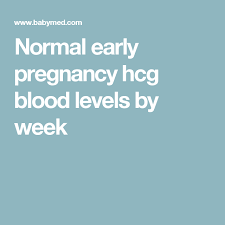Normal Early Pregnancy Hcg Blood Levels By Week Baby