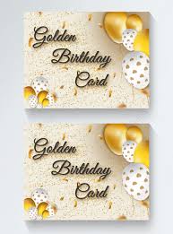 A 4x6 white folded card with happy. Golden Birthday Card With Balloons On The Right Template Image Picture Free Download 465392403 Lovepik Com