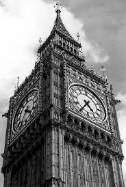 Big Ben Clock Tower Black And White