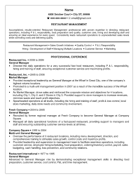 Resume Templates For Restaurant Jobs Templates 22613