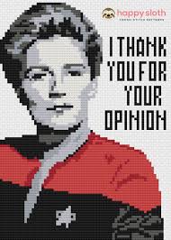Captain Janeway Cross Stitch Pattern Star Trek Voyager Cross