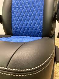 Black And Blue Feno Leather Seat Cover