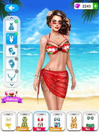 makeup dress up beach game on the app
