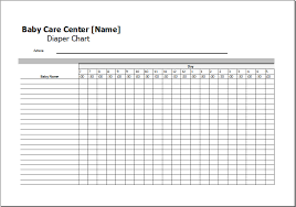 Care Center Diaper Chart Ms Excel Printable Medical Forms