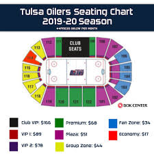 2019 20 Seating Chart Monthlly Tulsa Oilers