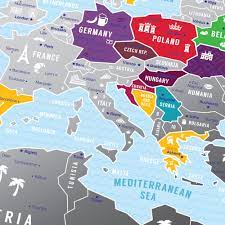 Zemljopisna geografska satelitska i interaktivna auto karta europe. Greb Mapa Evrope Siva Gift Shop Pokloni Com Srbija