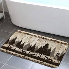 cabin bathroom rugs forest