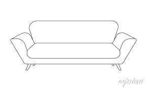 Couch Line Icon Outline Furniture