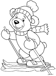 Tranh tô màu gấu trượt tuyết « in hình này