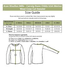 Aran Woollen Mills Carraig Donn Childs Irish Merino Wool Crew Cut Sweater