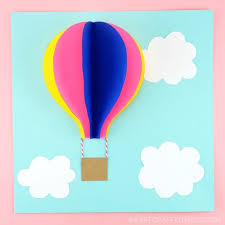 paper hot air balloon easy colorful