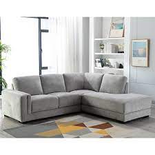 zoy sherwood grey fabric sectional sofa