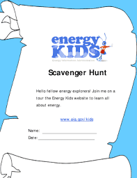 eia energy scavenger hunt fill and