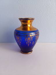 Va Murano Cobalt Blue Glass Vase W