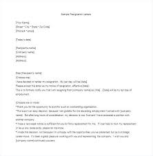 Letter Of Resignation Template Word Resignation Notice Template