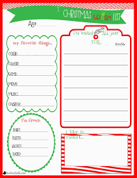 Childrens Christmas Wishlist Printable Christmas List