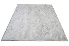 chevron gray patchwork cowhide rug