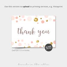 Pink And Gold Thank You Card