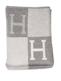 authentic hermes avalon grey blanket ebay
