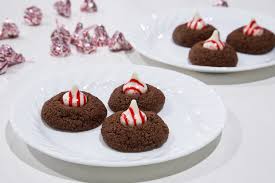 kiss candy cane chocolate cookies