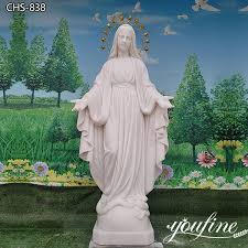 White Marble Mother Mary Statue