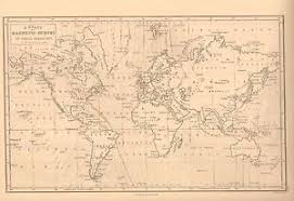 Details About 1850 Antique Map A Chart Of Magnetic Curves Of Equal Variation Peter Barlow