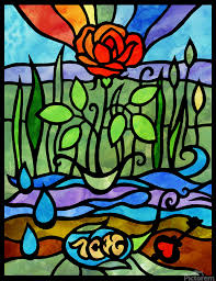 Stained Glass Watercolor Style