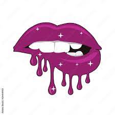 dripping lips clipart stock vector