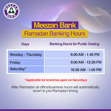 Ramadan Branch Timings Meezan Bank