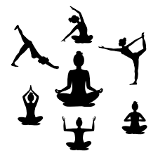 yoga silhouette vector art icons and