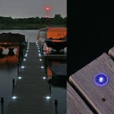 Lake Lite Solar Dock Dots 4pk White Led Lights Dock Lighting Lakefront Living Solar Deck Lights