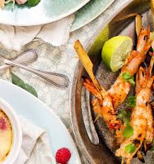 barbecue prawn skewers with chilli lime