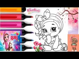 Kindi kids dolls were a new toy for 2019. Coloring Kindi Kids Summer Peaches Coloring Book Page By Color With Rainbow Ruby Youtube