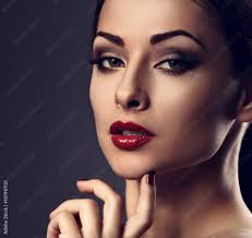 bright evening makeup woman with
