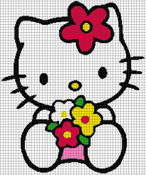 Hello Kitty Flowers Chart Graph And Row By Row Written Instructions 06
