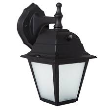 Maxxima Led Porch Lantern Outdoor Wall Light Black W Frosted Glass Photocell Sensor 700 Lumens Walmart Com Walmart Com