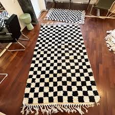 black and white checkerboard carpet